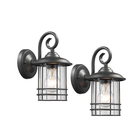 Chloe Lighting Chloe CH22055BK10-OD2 10 in. Lighting Transitional 1 Light Black Outdoor Wall Sconce - Pack of 2 - Textured Black CH22055BK10-OD2